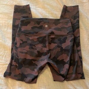 Lululemon Wunder Train 25” - Size 8. Heritage 365 Camo Brown Earth Multi.